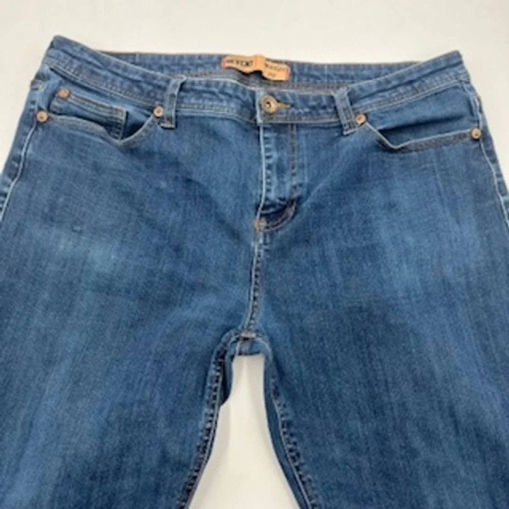 Seven7 Mens Straight Fit Jeans Blue Medium‎ Wash Stretch W38 L30